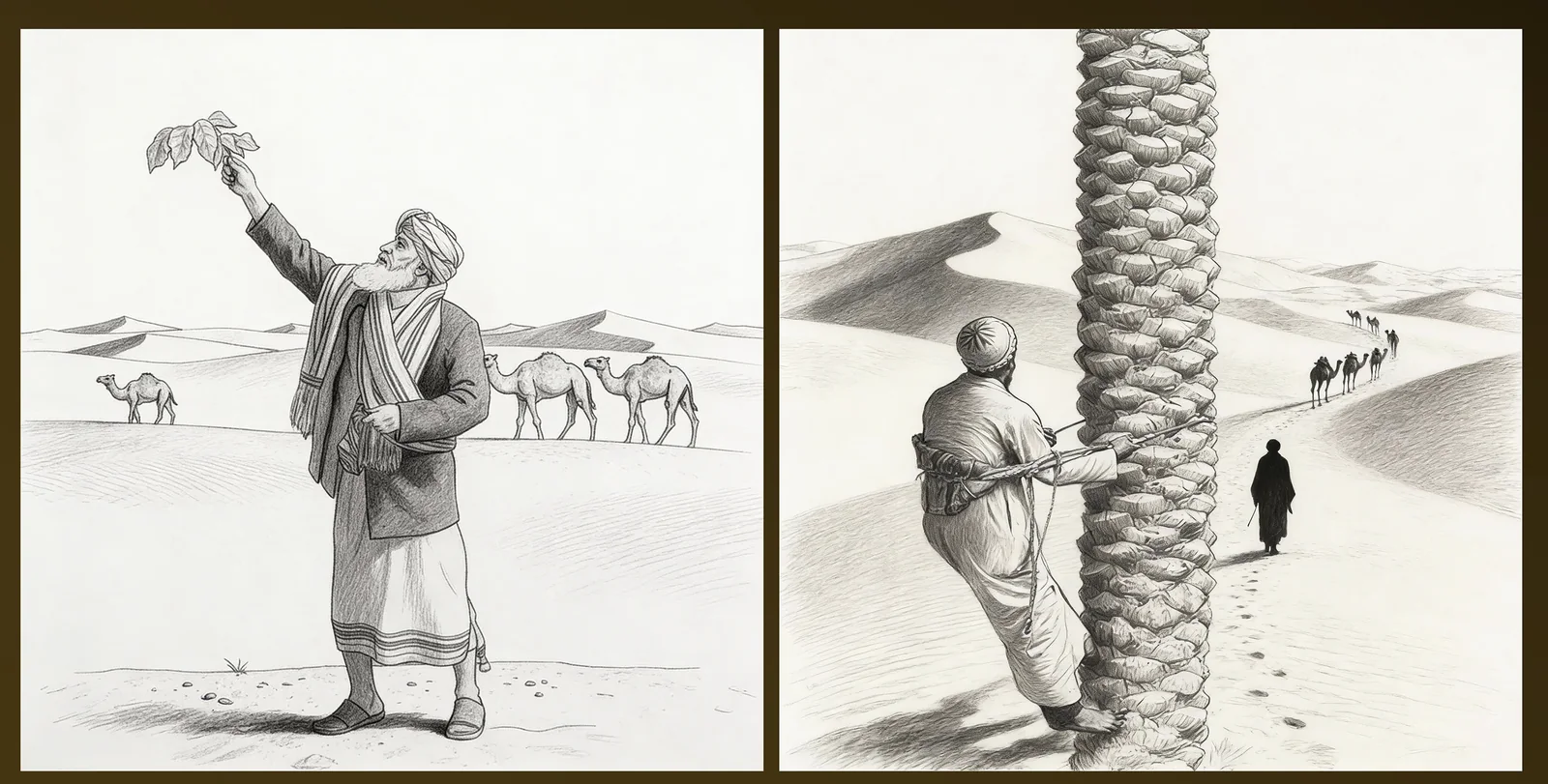 Character and landscape sketches for Heritage in Motion